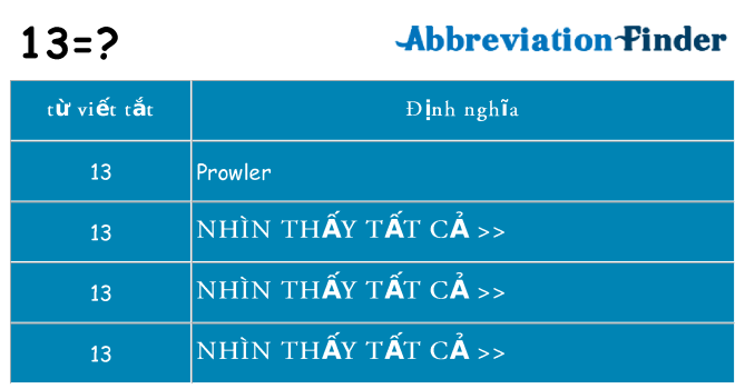 13 hiện những gì đứng cho