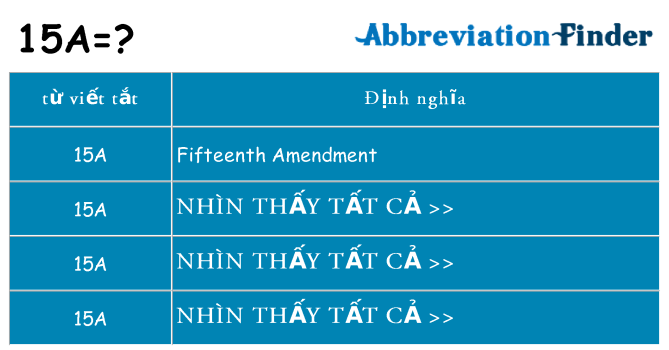 15a hiện những gì đứng cho
