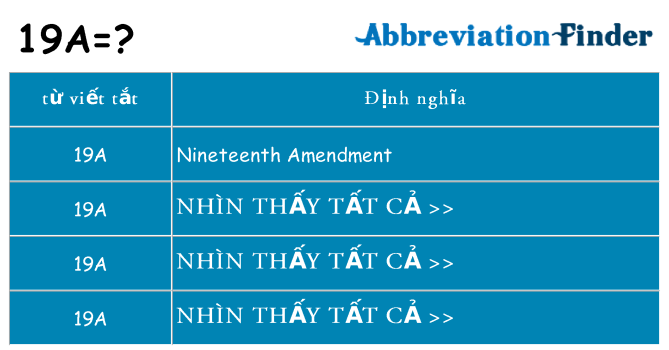 19a hiện những gì đứng cho