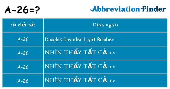 a-26 hiện những gì đứng cho