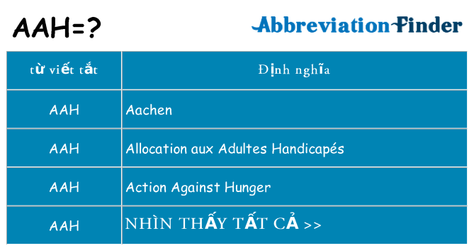 aah hiện những gì đứng cho