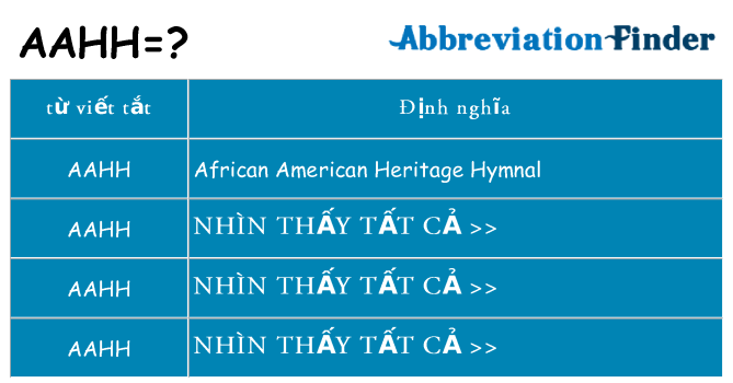 aahh hiện những gì đứng cho