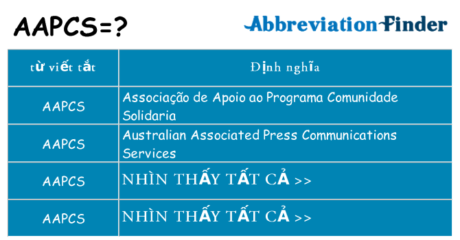 aapcs hiện những gì đứng cho