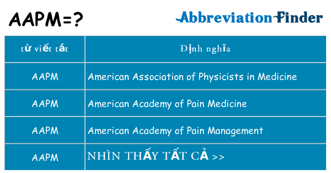 aapm hiện những gì đứng cho