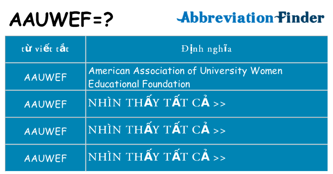 aauwef hiện những gì đứng cho