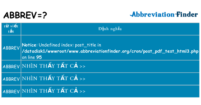 abbrev hiện những gì đứng cho