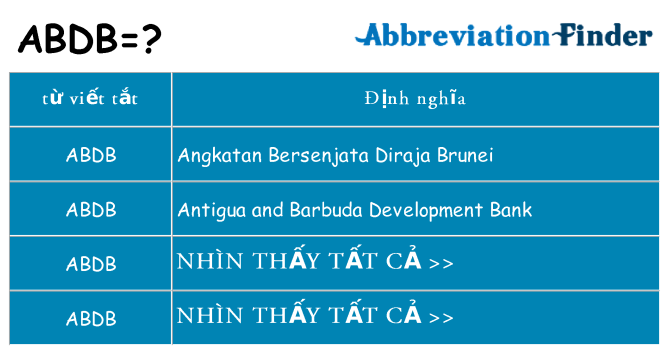 abdb hiện những gì đứng cho