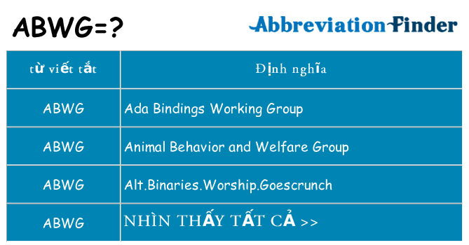 abwg hiện những gì đứng cho