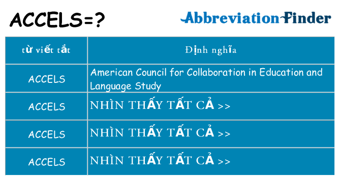 accels hiện những gì đứng cho