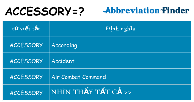 accessory hiện những gì đứng cho