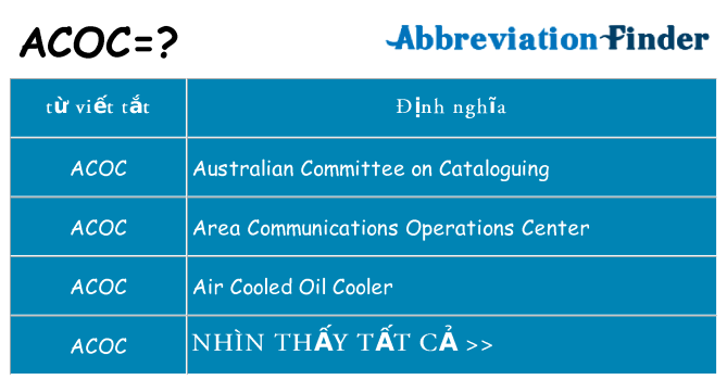 acoc hiện những gì đứng cho