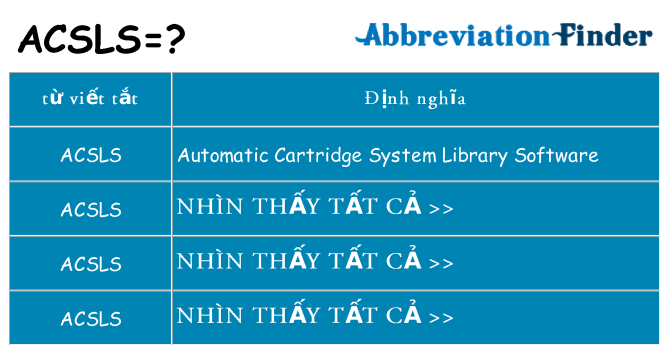 acsls hiện những gì đứng cho