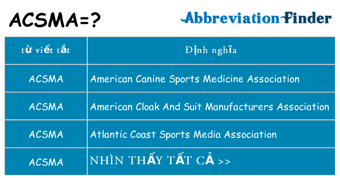 acsma hiện những gì đứng cho