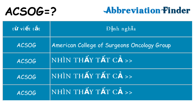 acsog hiện những gì đứng cho