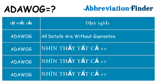 adawog hiện những gì đứng cho