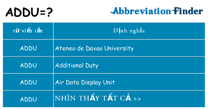 addu hiện những gì đứng cho