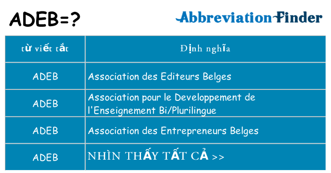 adeb hiện những gì đứng cho