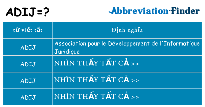 adij hiện những gì đứng cho