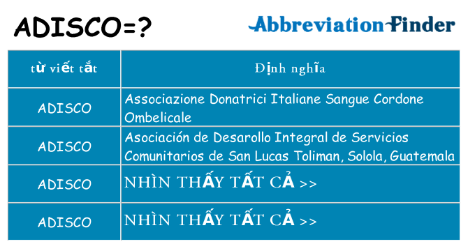 adisco hiện những gì đứng cho
