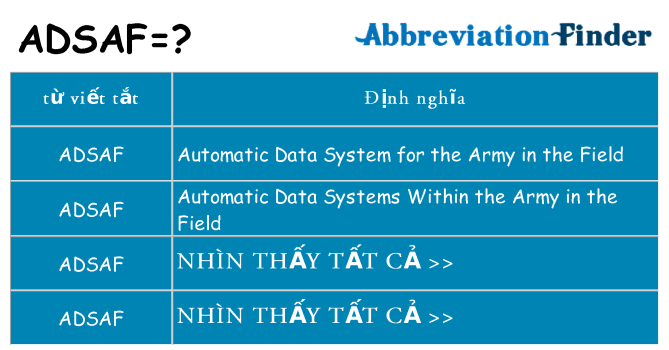 adsaf hiện những gì đứng cho