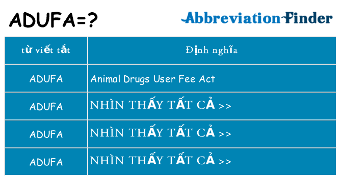 adufa hiện những gì đứng cho