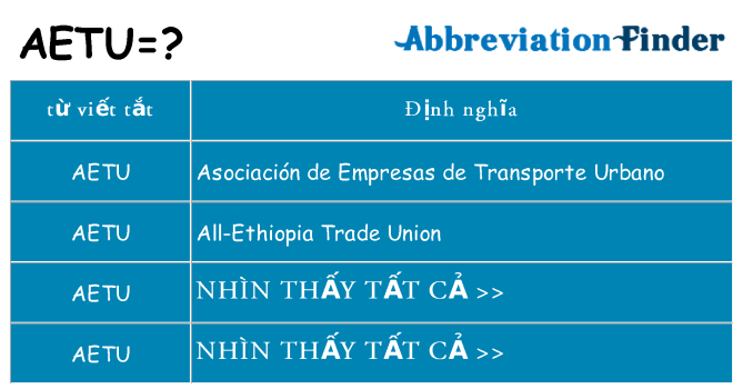 aetu hiện những gì đứng cho