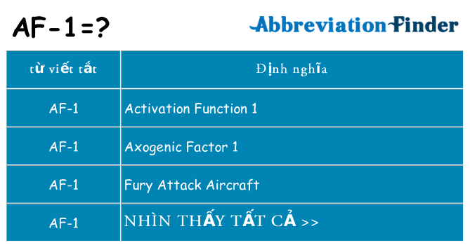 af-1 hiện những gì đứng cho