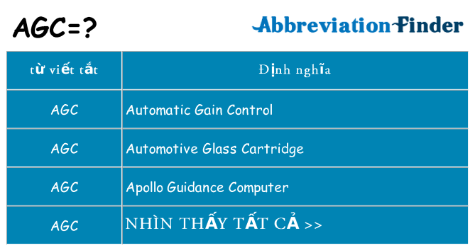 agc hiện những gì đứng cho