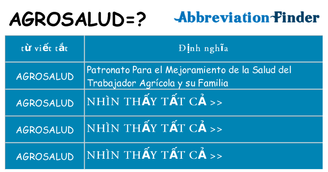 agrosalud hiện những gì đứng cho