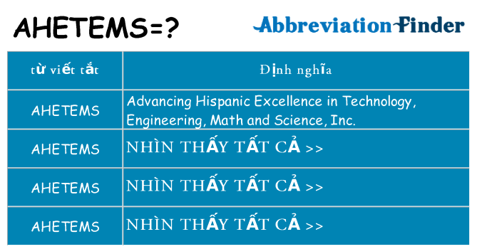 ahetems hiện những gì đứng cho