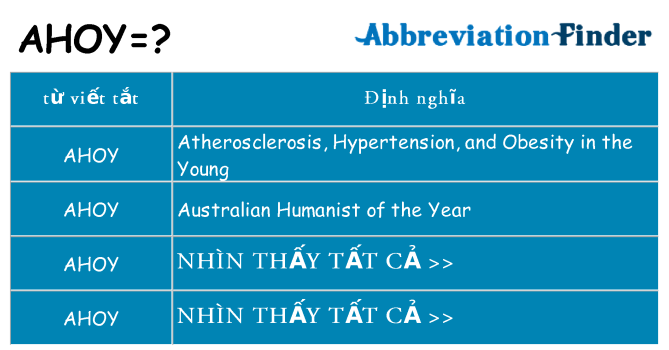 ahoy hiện những gì đứng cho