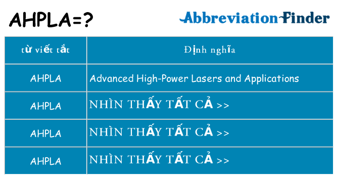 ahpla hiện những gì đứng cho