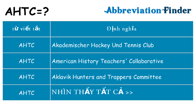 ahtc hiện những gì đứng cho