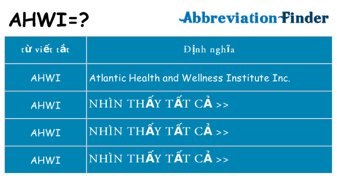 ahwi hiện những gì đứng cho
