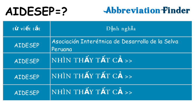 aidesep hiện những gì đứng cho
