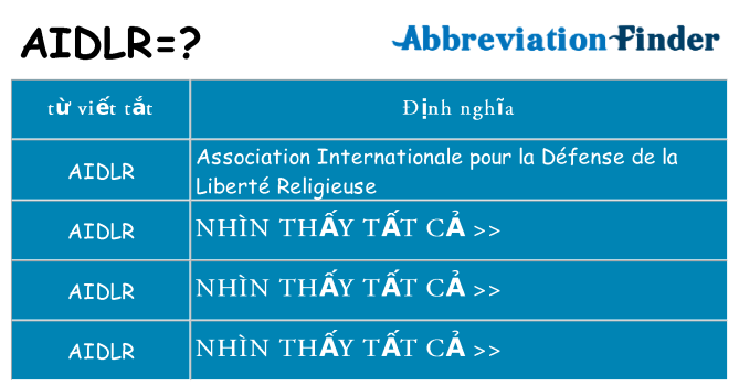 aidlr hiện những gì đứng cho