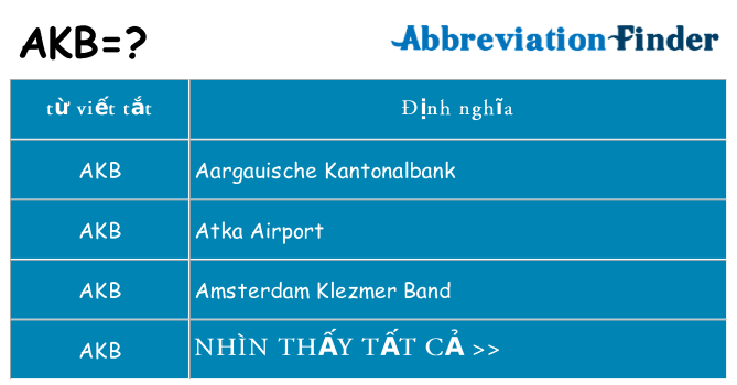 akb hiện những gì đứng cho