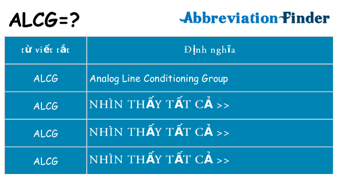 alcg hiện những gì đứng cho