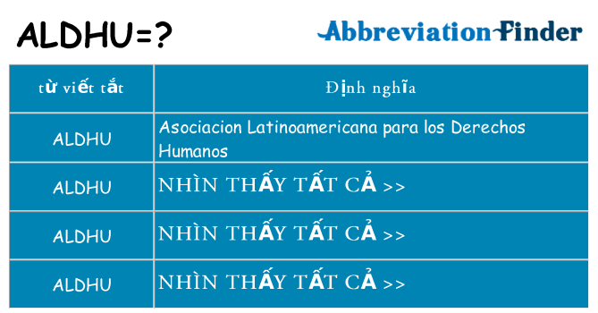 aldhu hiện những gì đứng cho