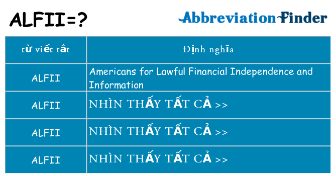 alfii hiện những gì đứng cho