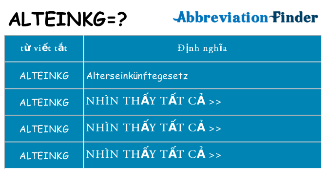 alteinkg hiện những gì đứng cho