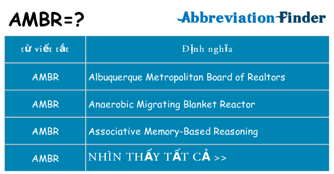 ambr hiện những gì đứng cho