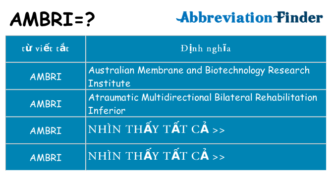ambri hiện những gì đứng cho
