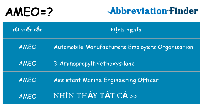 ameo hiện những gì đứng cho
