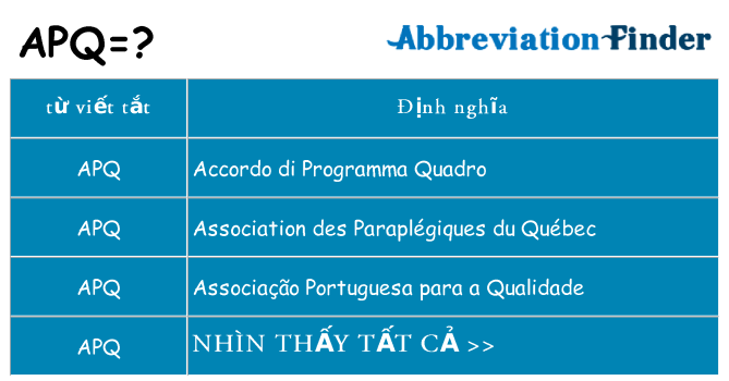 apq hiện những gì đứng cho