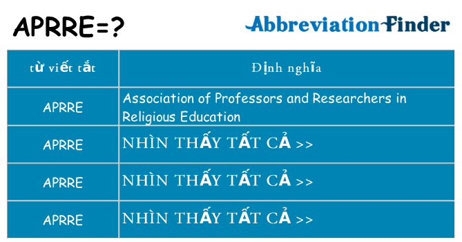 aprre hiện những gì đứng cho