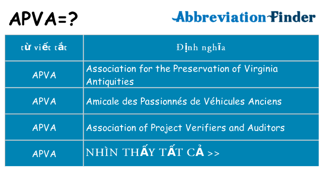 apva hiện những gì đứng cho