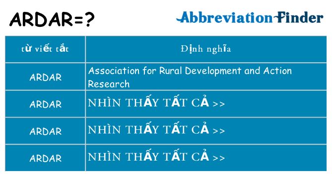 ardar hiện những gì đứng cho