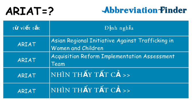 ariat hiện những gì đứng cho