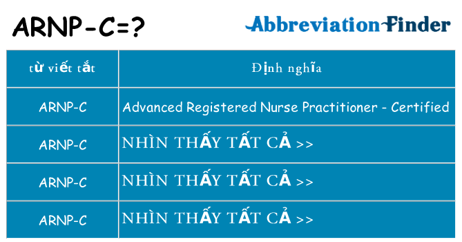 arnp-c hiện những gì đứng cho